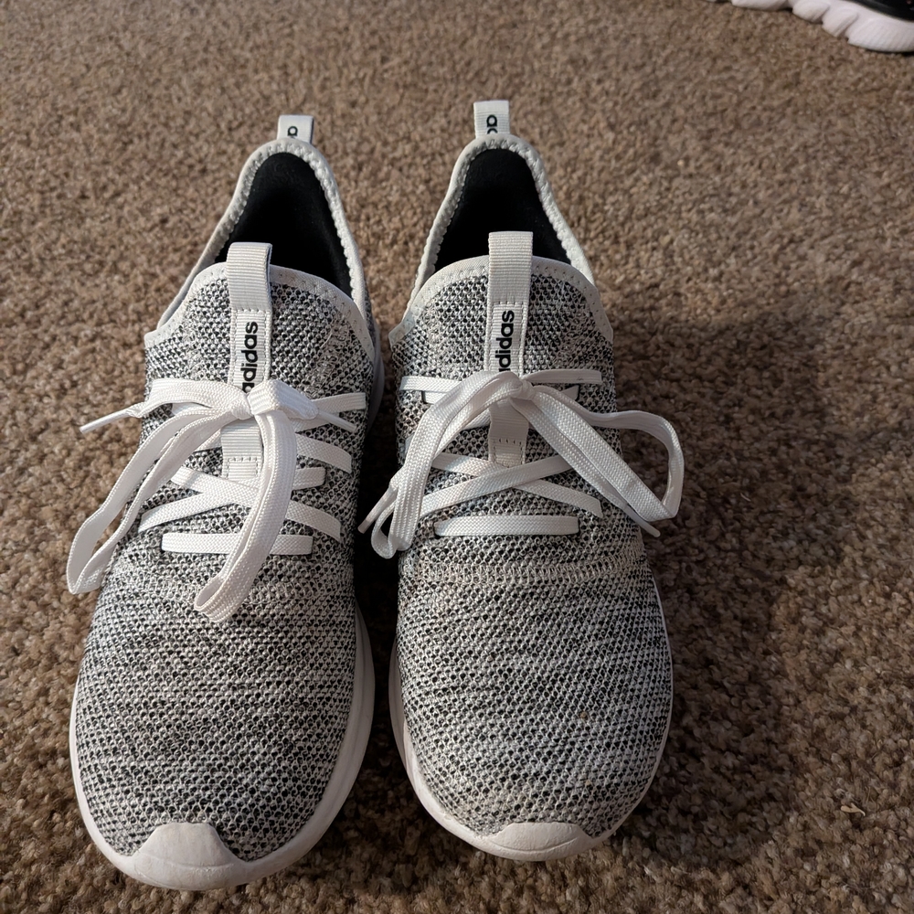 adidas Gray and White Athletic Sneakers